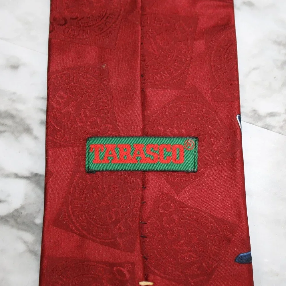 TABASCO Neck Tie Colorful Fun Spicy Novelty Menswear Necktie Accessory Silk
